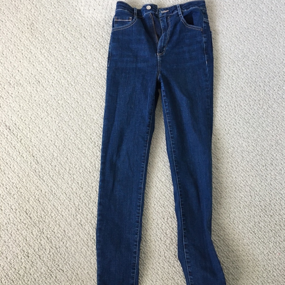 Garage dark blue high rise skinny jeans